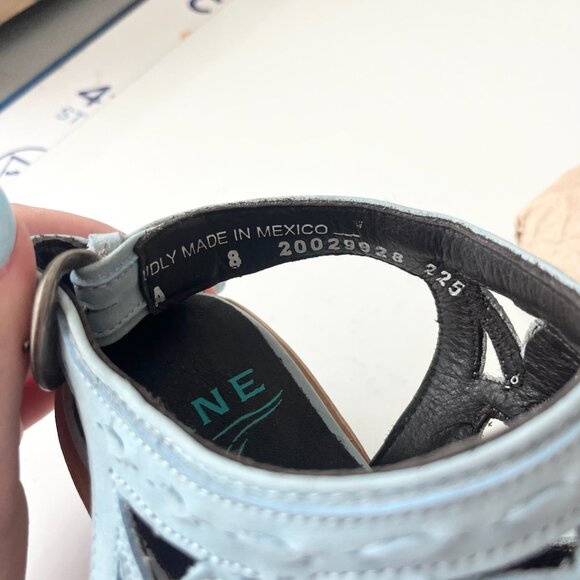 Lane Robin Mule Blue Cowboy Boots Womens 8 Cowgirl Western Leather Short Ankle - Picture 10 of 13